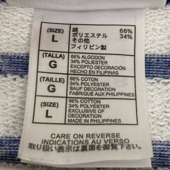 Disney Cruise Line | White & Blue Striped Terrycloth Embroidered Hoodie Large - Picture 12 of 12